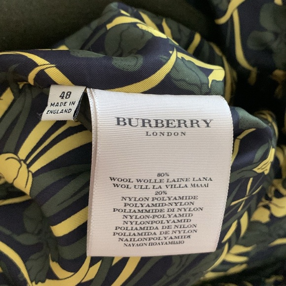 Burberry London Dark Olive Green wool Trench Coat with Wide Lapels US 8 - Picture 6 of 7